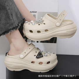 洞洞鞋女款夏季2025新款防滑防臭eva踩屎感沙滩包头花园鞋男外穿