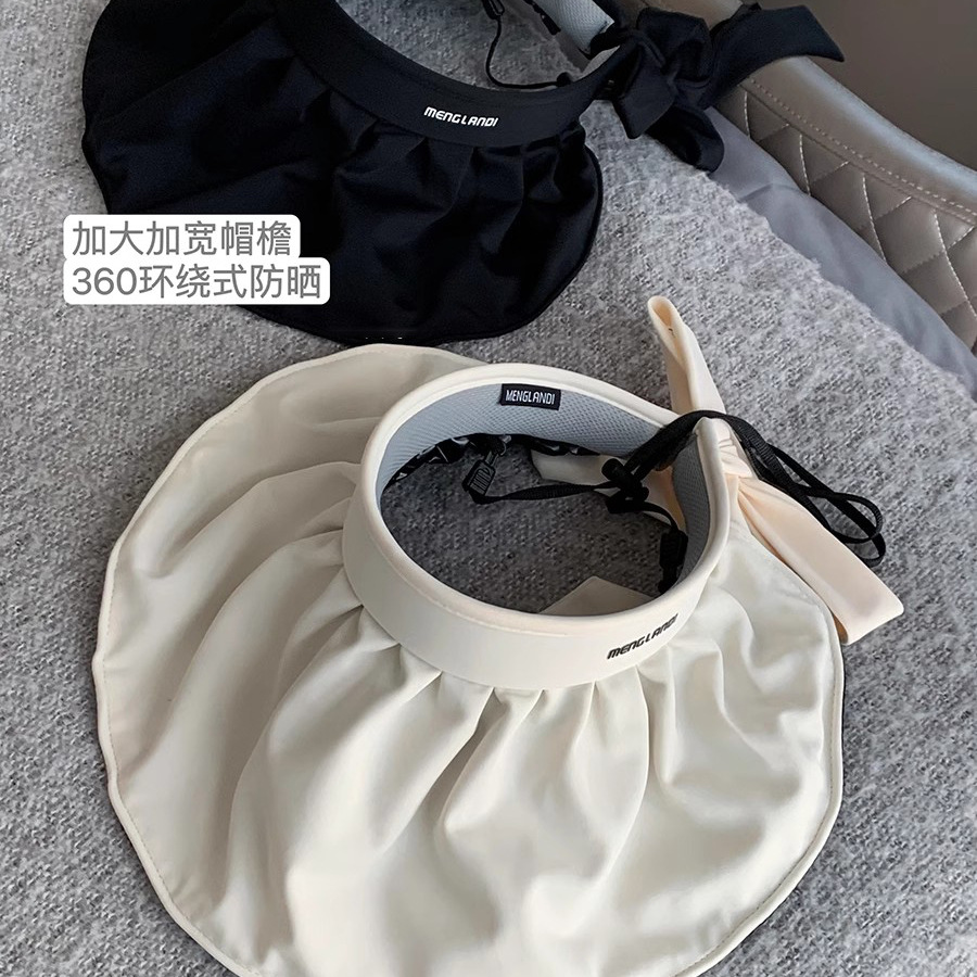 (2개) 여름 통기성 햇빛 반대로 자외선 공기 탑 모자 여성의 야외 여행 및 승마 태양 모자 접이식 쉘 모자