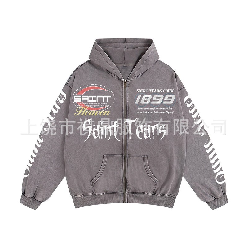 Cross-Border Trendy Brand Saint Michael Full-Print Hip-Hop Digital 3D Printed High Street Loose Hoodie Zipper Sweatshirt Jacket Cross-Border Trendy Brand Saint Michael Full-Print Hip-Hop Digital 3D Printed High Street Loose Hoodie Zipper Sweatshirt Jacket
