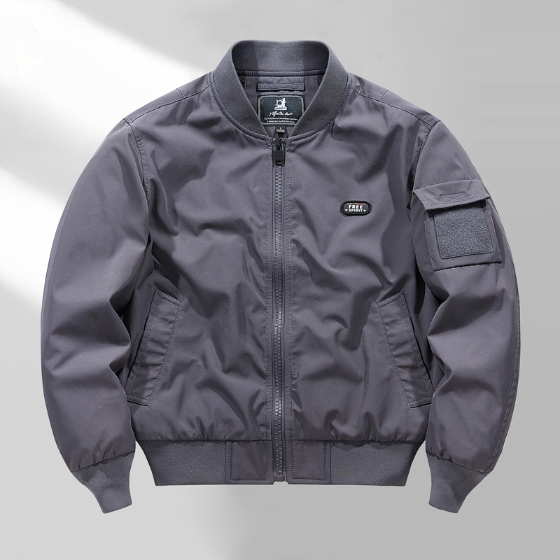 Men's Loose-Fitting Oversized Functional Cargo Jacket, Youth Baseball Jacket with Rolled-Up Cuffs, Price Controlled at 148
