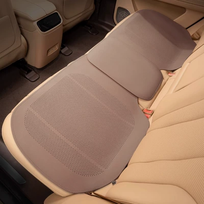 and Breathable, Summer Cool Single-Piece Main: Seat cushion, seat cover - chestnut-brown-punched-breathable-and-fully-edged-rear-seat-cushion