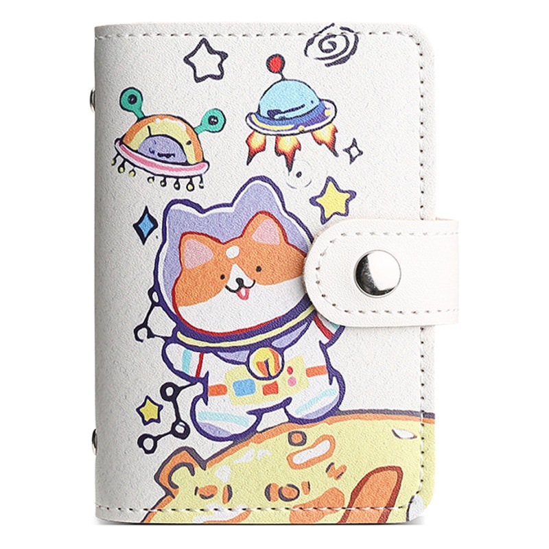 Popular titular de la tarjeta de dibujos animados de las mujeres personalizada portátil multi-tarjeta de la licencia de conducir cubierta anti-desgaussing titular de la tarjeta bancaria monedero