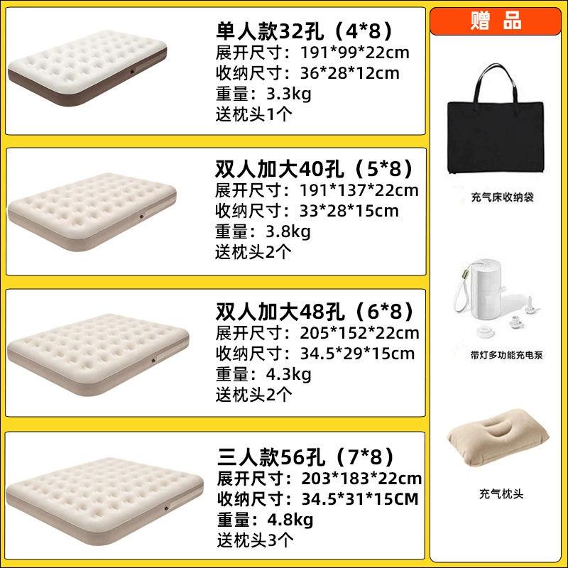 Automatic Inflatable Mattress (Joy in Nature) — Increased Thickness, Soft Heel, Multi‑size