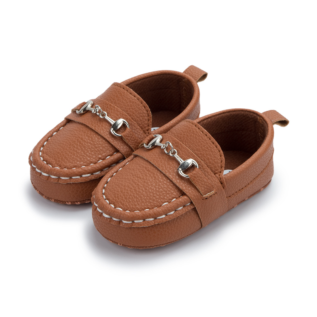 Primavera y otoño nuevos zapatos de bebé 0-1 años estilo británico suave Fondo bebé Niño Zapatos guisantes zapatos de cuero zapatos de bebé