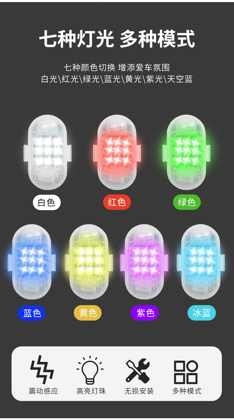Cross-border bright colorful wireless remote control strong magnetic LED aircraft light flash light multi-mode motorcycle car Electric