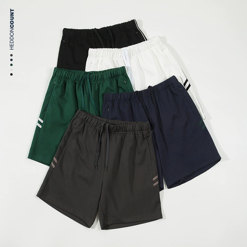 Denjue Men 2025 Летние повседневные шорты мужской новый свободный цвет полоски тонких трикотажных спортивных брюк