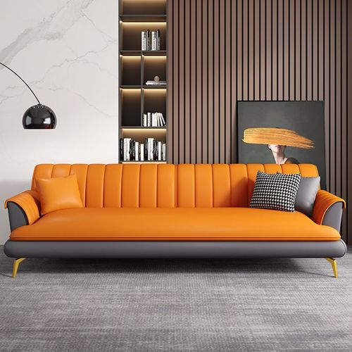 Tech fabric sofa living room small apartment luxurious modern office reception dual three-person latex fabric sofa straight row