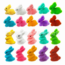 跨境复活节兔子泡沫彩色兔植绒毛兔子复活节派对摆件花枝配件装饰