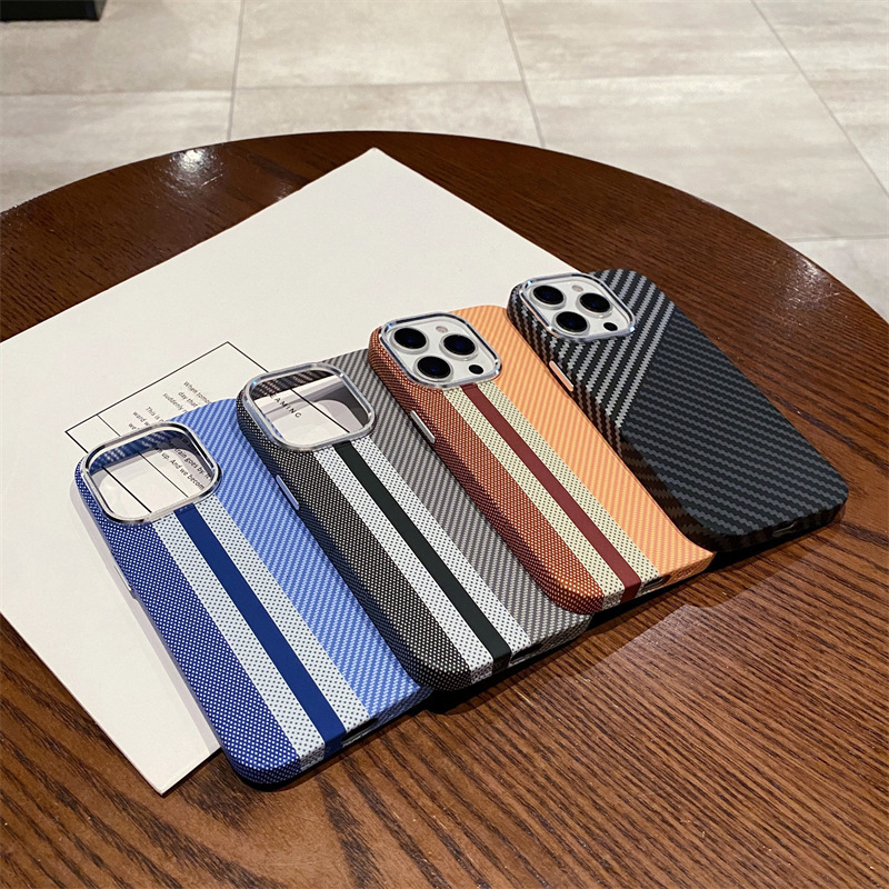 凯夫拉纹理适用苹果17手机壳磁吸iPhone16水贴14金属15Promax硬壳|undefined