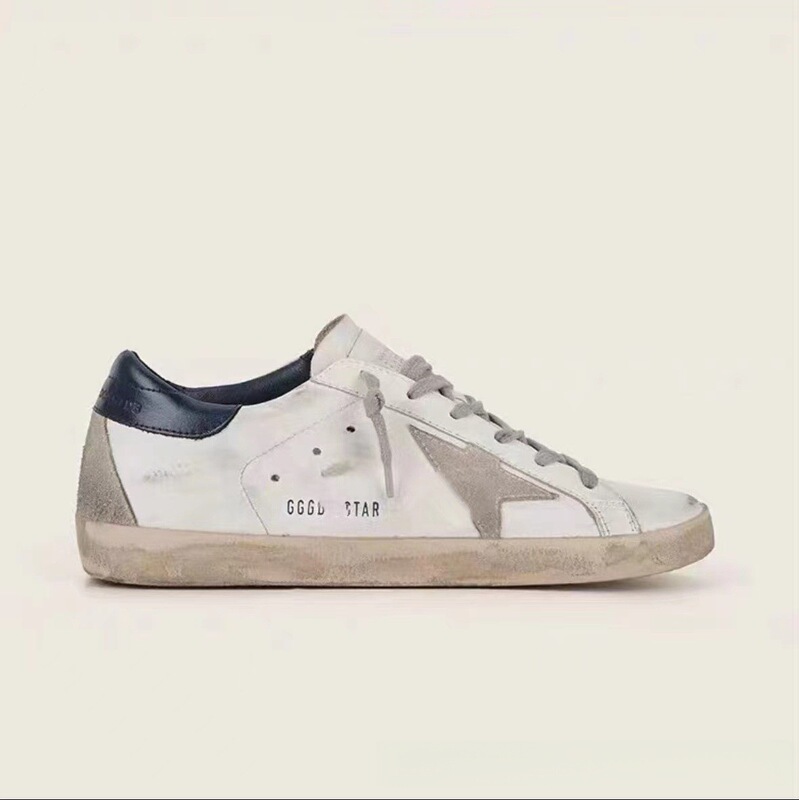 Vintage Star Dirty Shoes for Women 2025 Korean Gg Classic Versatile Men's Sneakers with Hidden Height Increase Dirty Leather White Shoes