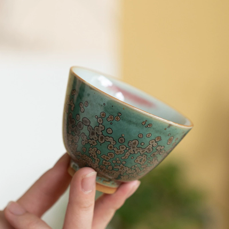 Керамическая кружка Jun Kiln Tea Cup Kiln Master Cup Kung Fu Tea Cup Single Cup Single Cup Ceramic Personal Cup Qingshan