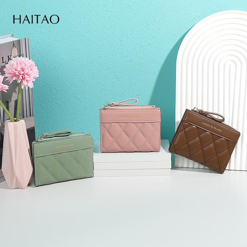 2025 primavera nueva Europa y los Estados Unidos nueva billetera en mujeres corta cremallera de diamante bordado moda alta 20% de descuento