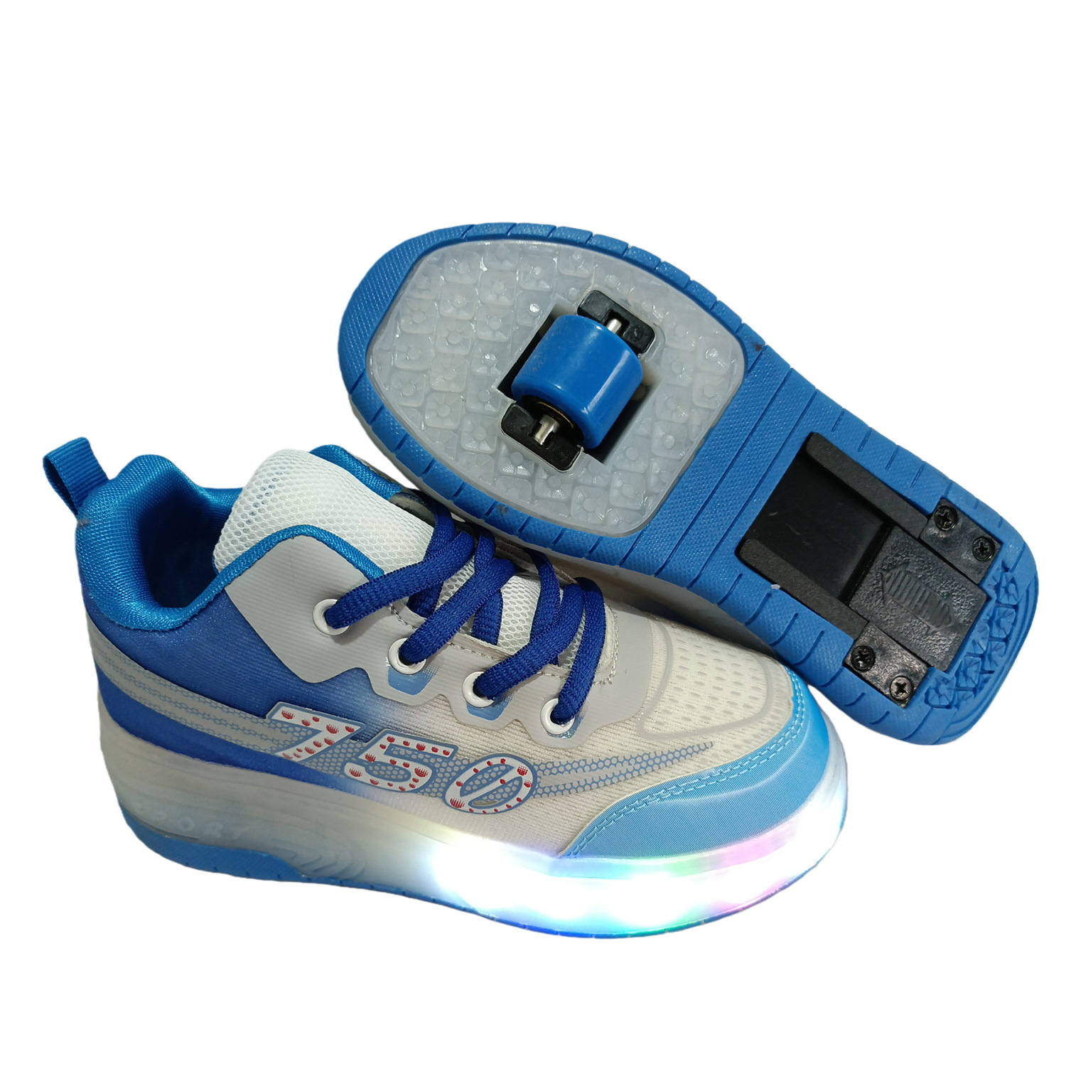 In-Stock Factory-Made Girls' Roller Shoes with Lights, Baby Roller Skates, Little Girl Cartoon Sports Double-Wheel Skates