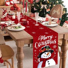 帽子をかぶったクリスマステーブルフラッグクリスマス雪だるまレストランリビングルームパーティーテーブル装飾クリスマスホリデーテーブルフラッグクロスボーダー新