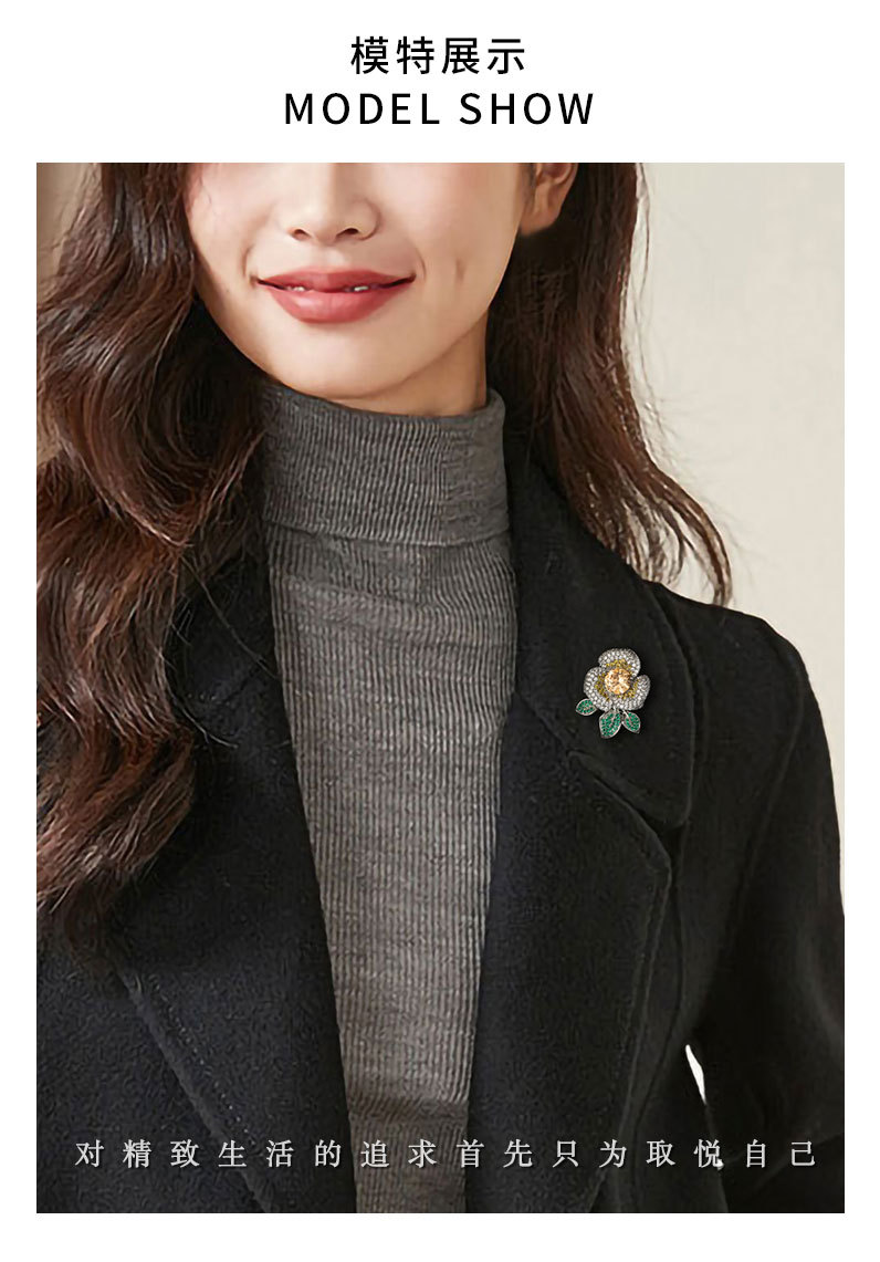 时尚轻奢风优雅花朵胸针小众高级感花卉别针新款西装外