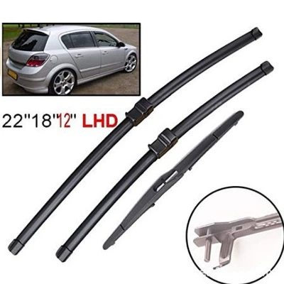 Suitable for opotte H 2004-2009 LHD front and rear wiper set boneless wiper blade adhesive strip (Wiper)