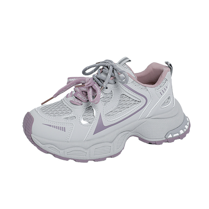 Tenis Tipo Dad Shoe para Mujer FC06 de PU, Malla y Caucho con Aumento de Estatura para Uso Diario