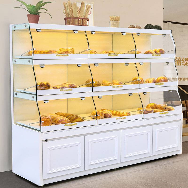 抽屉式面包柜展示柜边柜蛋糕展示柜面包中岛柜台模型玻璃柜展批发