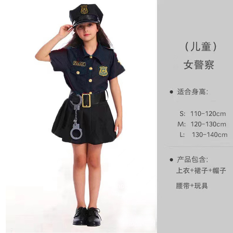 Traje transfronterizo de policía de Halloween para niños Traje de bomberos para médicos pequeños