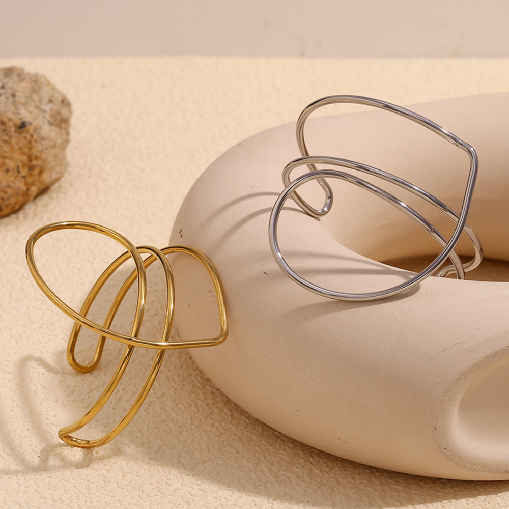 Plated 18K Gold Line Love Stainless Steel Bracelet