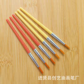 10.8CM塑料杆尼龙毛圆散头画笔10.8CM尼龙毛圆头水彩画笔批发