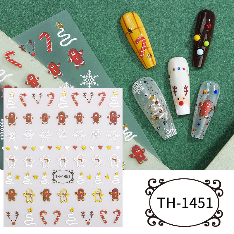 Zhengxiang 新しいインターネット有名人クリスマスネイルアートステッカー DIY ネイルアートデカールクロスボーダー雪だるまクリスマスツリー INS ネイルステッカー|undefined