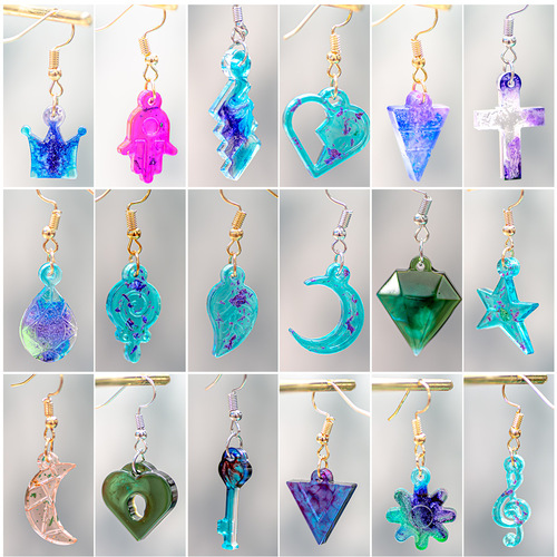Resin diy glue earrings pendant earrings mold leaf pendant silicone abrasive leaf love cross