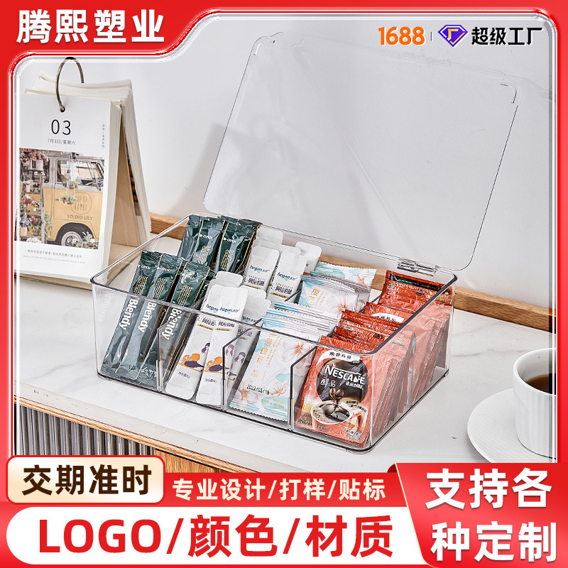 Processing and Customizing Storage Boxes, Transparent Partitioned Desktop Storage Boxes with Lids, Drawer Desktop Organization, Dustproof Storage and Cleaning