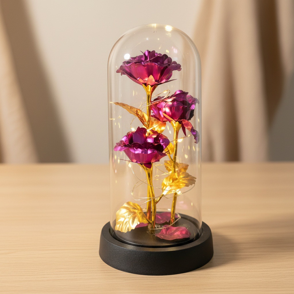 3 flores doradas de flores eternas regalos del Día de la Madre Qiuxi decorativos de mesa ramo de flores regalos del Día de San Valentín transfronterizos