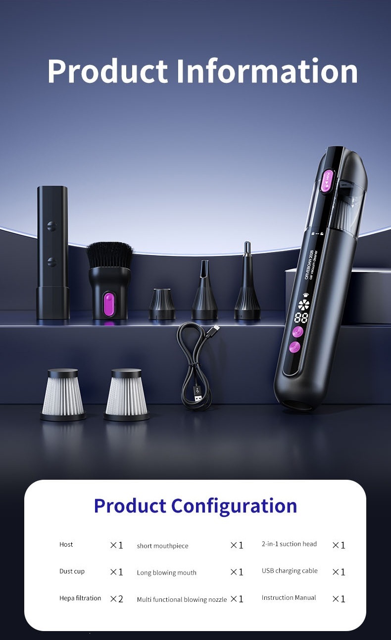 New Car Vacuum Cleaner, Multifunctional, Powerful, Wireless, Super Suction, Handheld, Small, Household, High Power