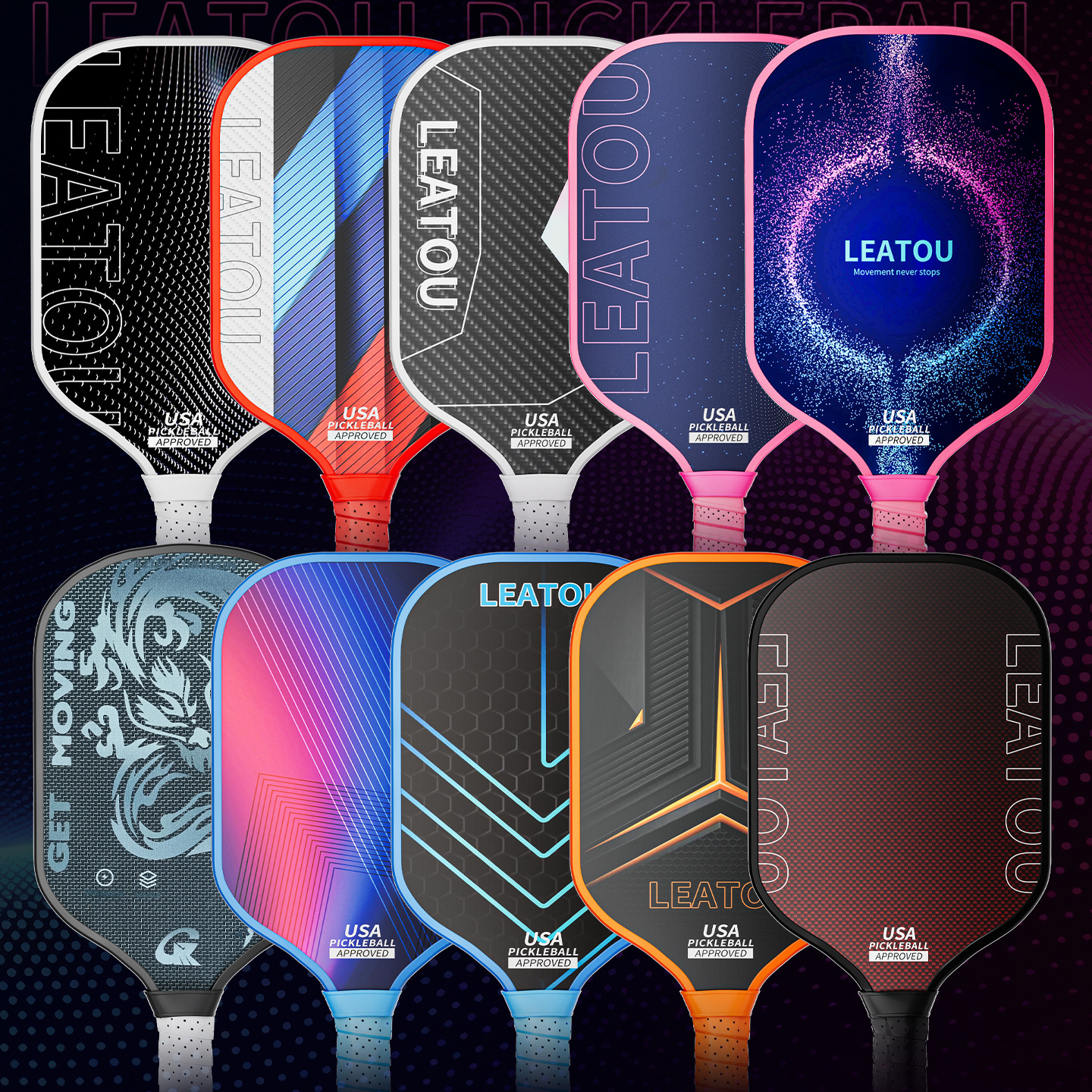 Quality manufacturer Amazon pickleball racket set high-end gift box supply, frosted hot-pressed, drop-resistant and durable T700 racket