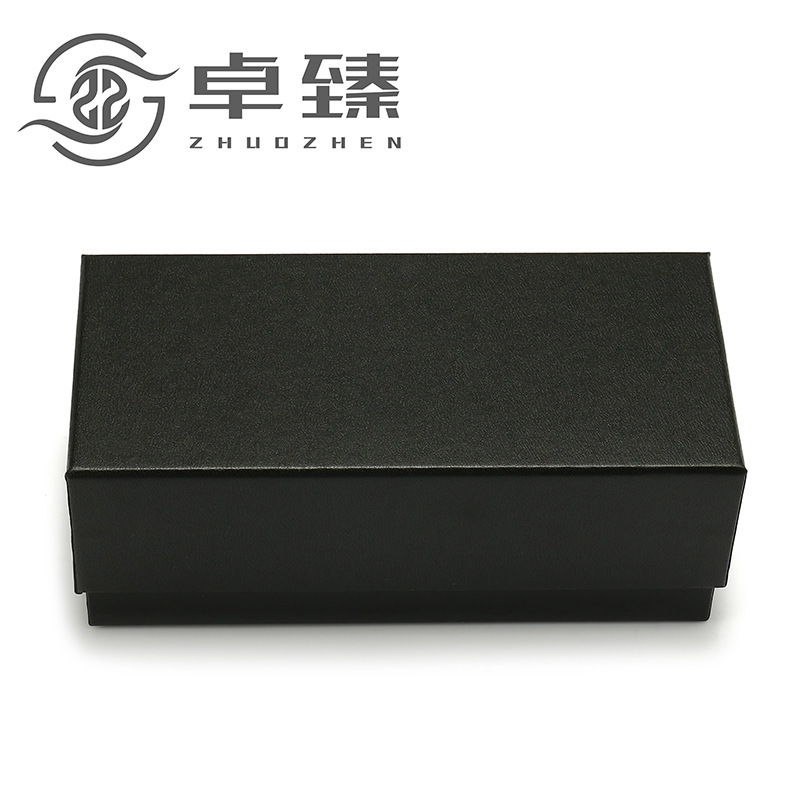 折り畳み眼鏡ケースセット現物工場ロット黒擬小牛皮十字紋三角眼鏡ケース6点セット印刷可能|undefined