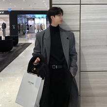 ASCLO秋冬毛呢大衣男加厚中长款过膝高级感呢子大衣外套潮流时尚