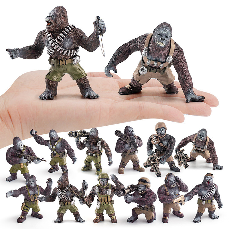 Simulación transfronteriza guerrero modelo de orangutan King Kong batalla mono sólido samurai orangutan mesa estático juguetes