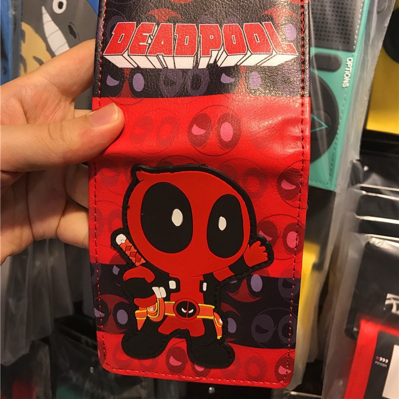 American cine y televisión de dibujos animados personaje patrón X-War policía Deadpool billetera de alta calidad de la PU billetera estudiante de dos veces billetera