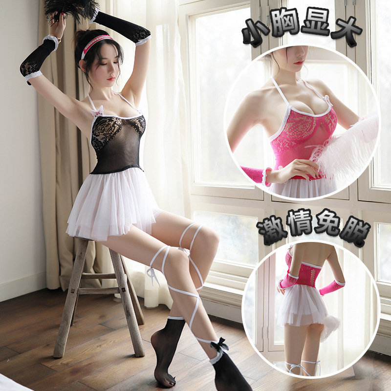 Europe and the United States sexy lace suspenders nightgown women's sexy underwear mesh size pajamas see-through outfit a generation of 6035