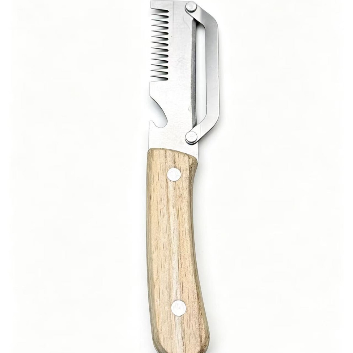 Cocina multifuncional cebolla cortada artefacto de madera mango de cuchillo abre botellas frutas cortadas verduras 2 - en - 1 casero
