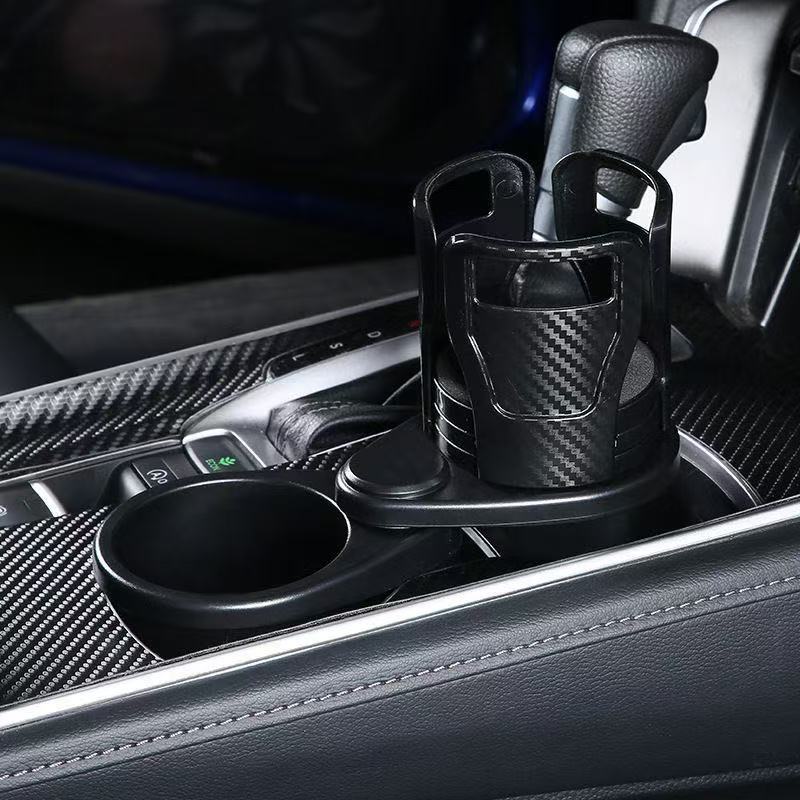Car Cup Holder Automobile Drink Cup Holder Multifunctional One-to-Two Double-Layer Storage Rack Cup Holder Rotating Adjustment