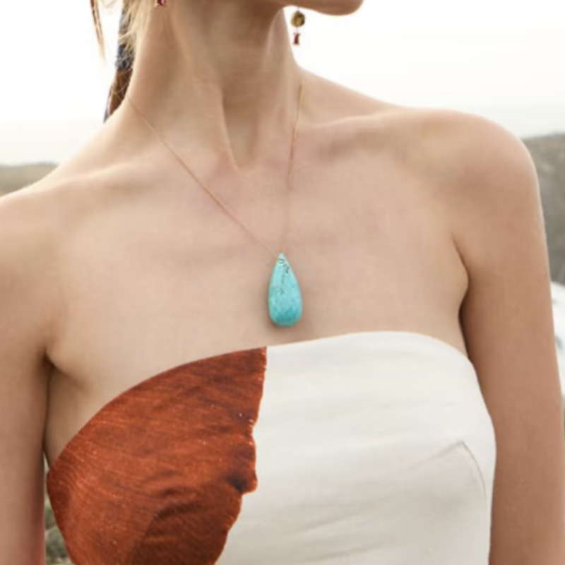 Ethnic turquoise pendant drop-shaped