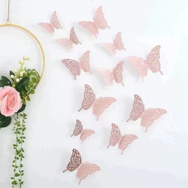 Rose gold butterfly charms (12-piece set)