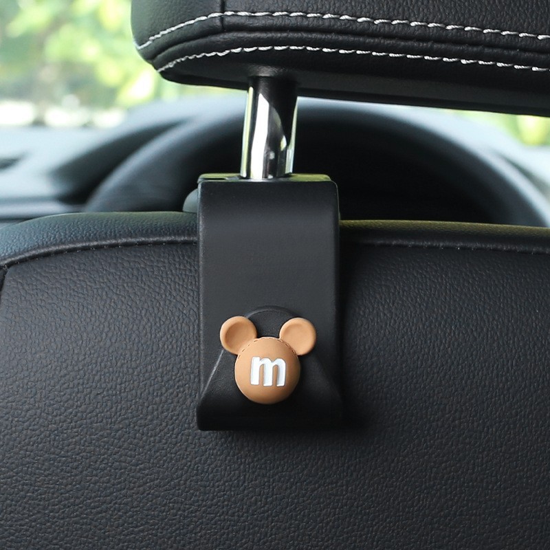 Gargancho de automóvil asiento interior de automóvil trasero multifuncional objeto invisible pequeño gancho de dibujos animados almacenamiento de automóviles artículos de decoración interior