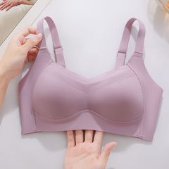新款内衣女夏季薄款舒适透气防下垂收副乳无痕大码聚拢文胸