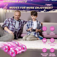 両面リモコンカーおもちゃ スパイダー 2.4G ジェスチャー感知 ドリフトスタントカー 男の子向け 360度回転 四輪駆動車