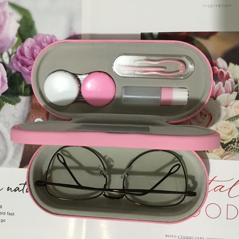 Hot Chinese Style Beauty Contact Lens Companion Box Frame Glasses Box Double-layer Box Dual-purpose Glasses Box Contact Lens Box