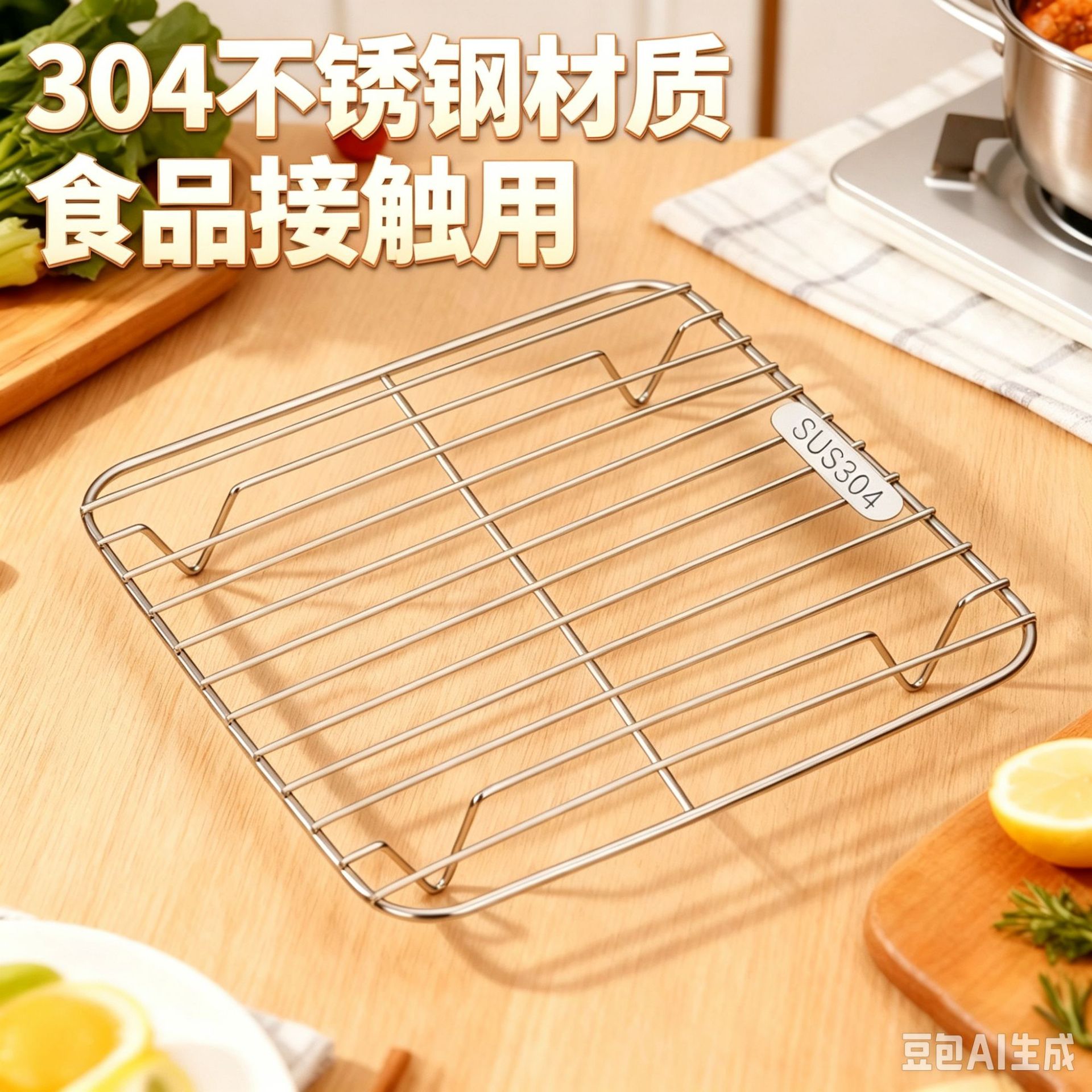 304 stainless steel cooling rack for air fryer, oil-draining and oil-filtering rack, special tool for oven roasting