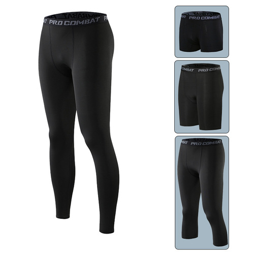 Men's tights, high elastic, quick-drying, track and field running shorts, compression basketball bottoming, yoga pants, fitness pants