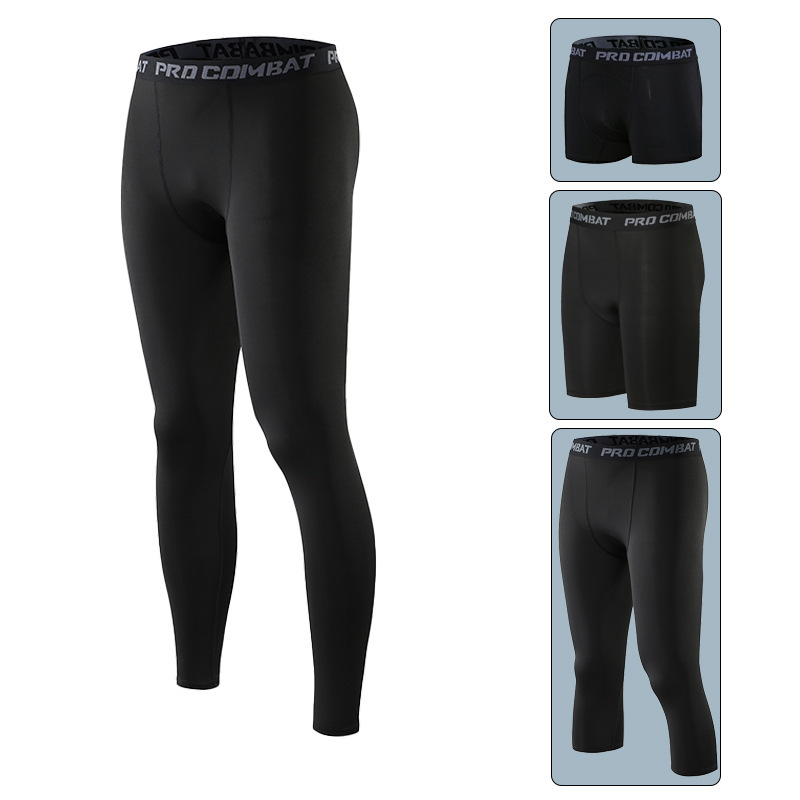 Men's tights high elastic quick-drying track and field running five-point shorts compression basketball bottoming Yujian pants fitness trousers