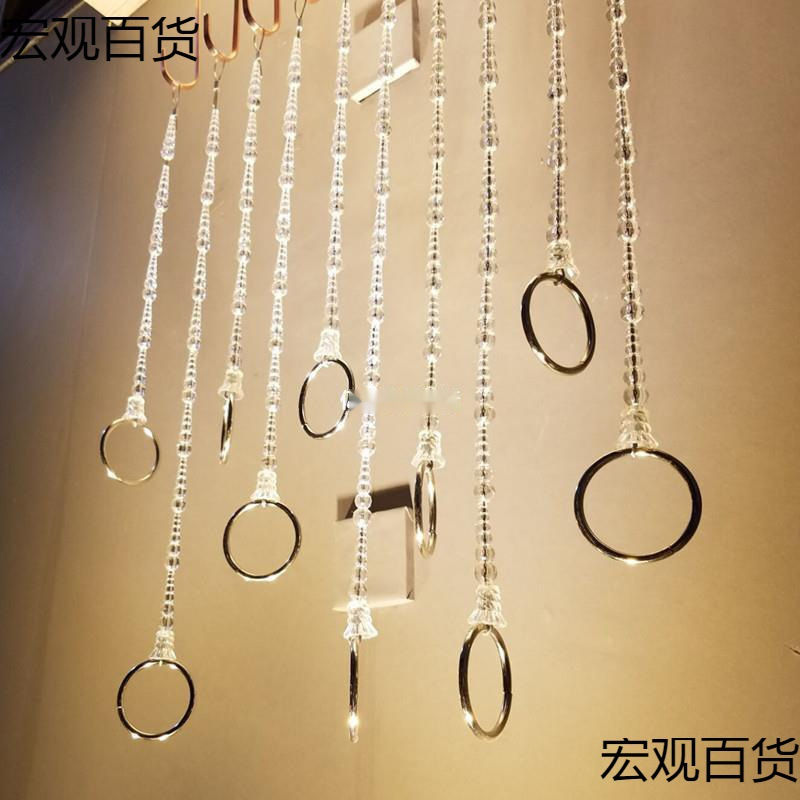 服装店吊环吊挂衣架展示架上墙挂钩 挂衣服链子水晶吊环 钢丝吊架