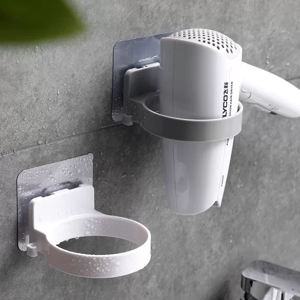 Hair Dryer Holder, No-Drill Bathroom Storage Rack, Wall-Mounted Hair Dryer Stand