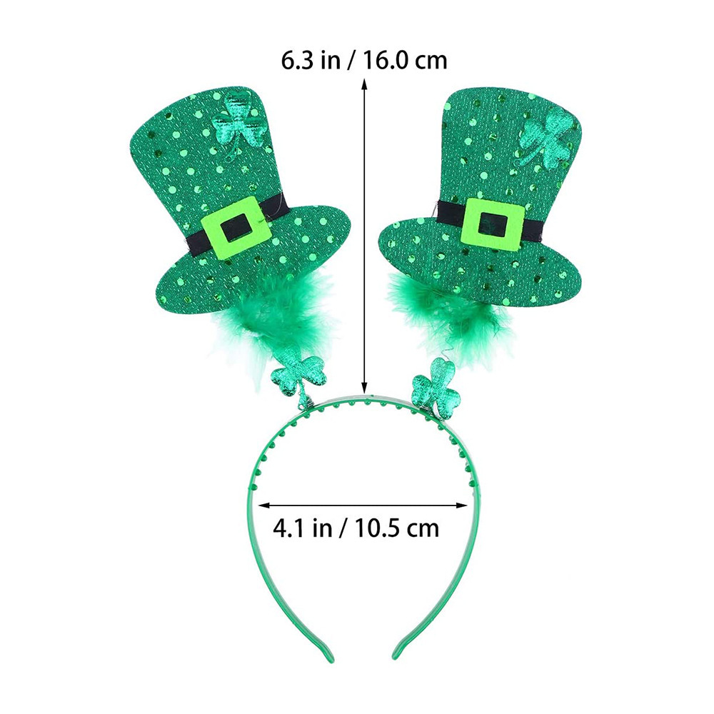 Shamrock, Letter, Bow Knot Pattern Handmade Craft St. Patrick Shamrock Letter Bow Knot Plastic Party Hair Band Costume Props 1 Piece